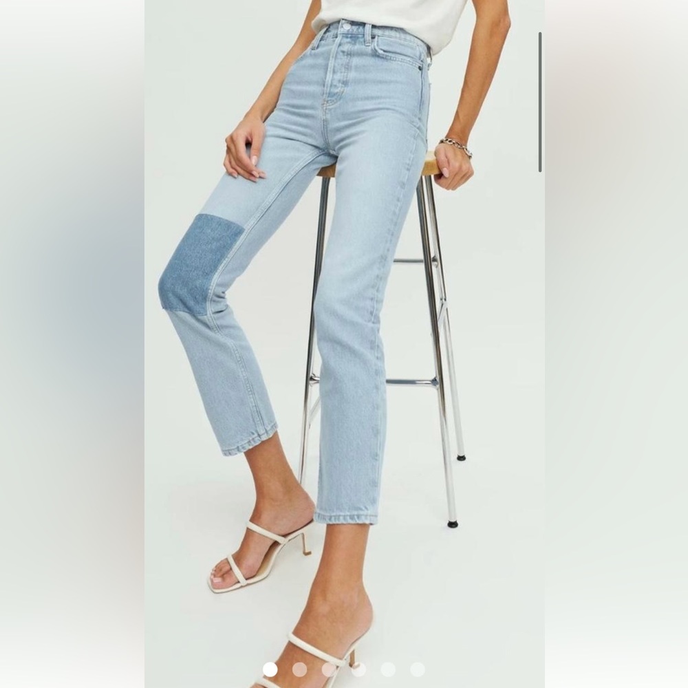 Reformation Cynthia Patch Jean in color Tahoe